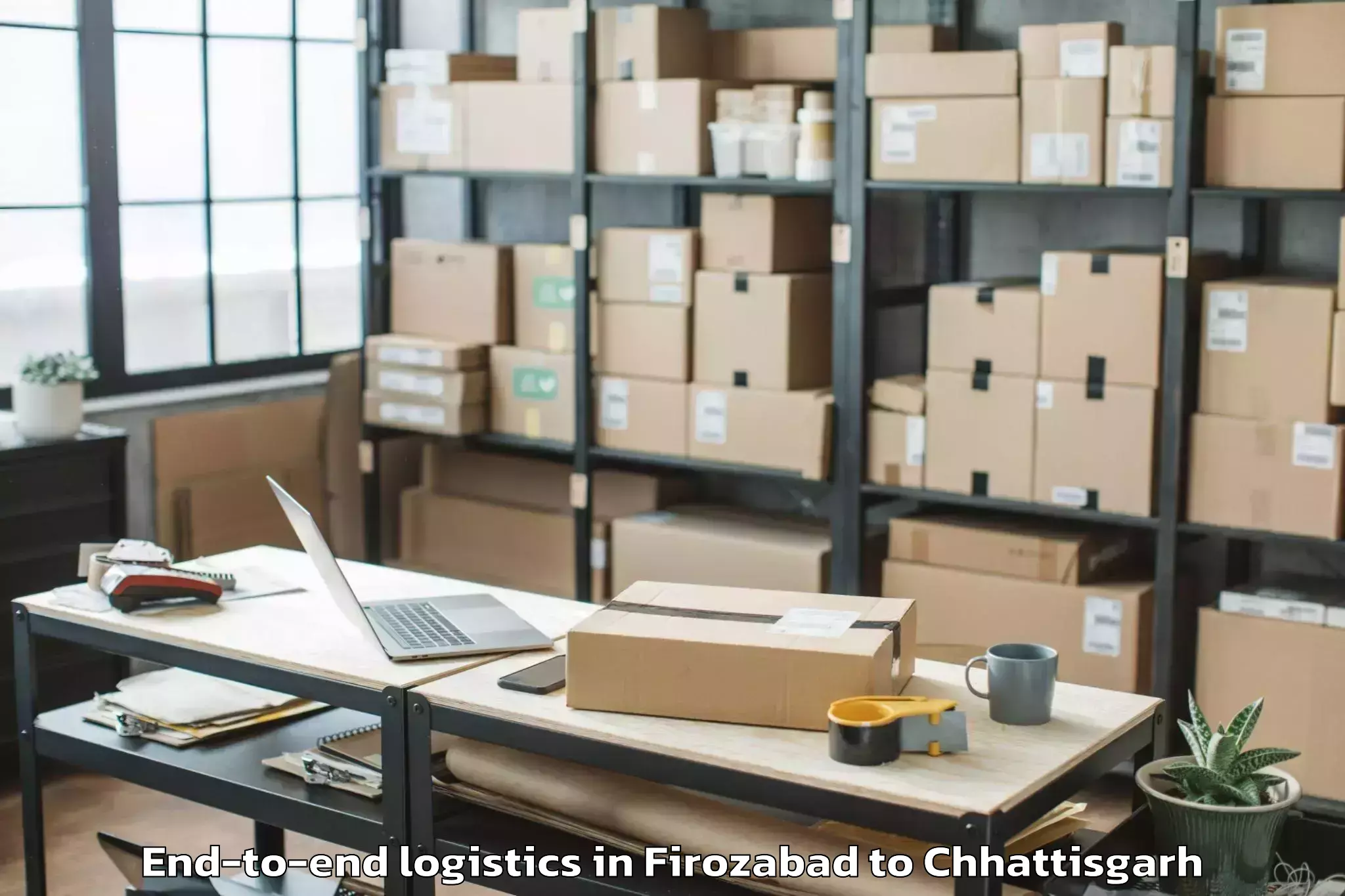 Professional Firozabad to Udaipur Dharamjaigarh End To End Logistics